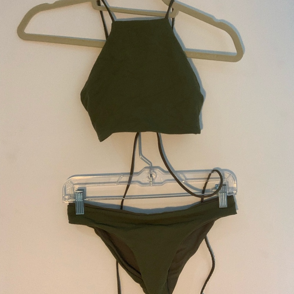 Tavik Olive Green High-Neck Bikini